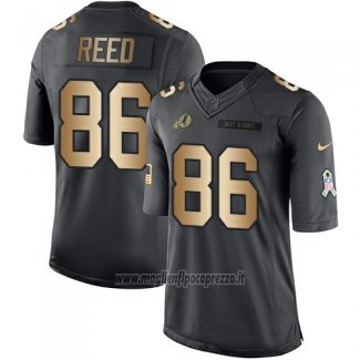Maglia NFL Gold Anthracite Washington Commanders Reed Salute To Service 2016 Nero