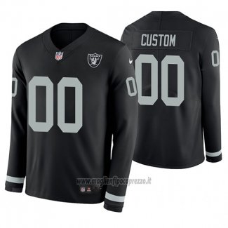 Maglia NFL Las Vegas Raiders Personalizzate Nero Therma Manica Lunga