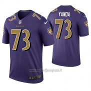 Maglia NFL Legend Baltimore Ravens Marshal Yanda Viola Color Rush