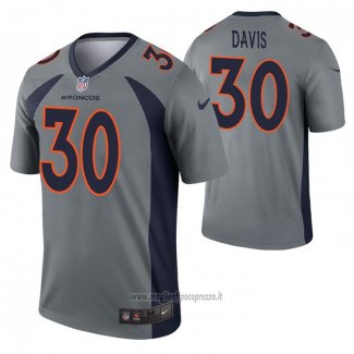 Maglia NFL Legend Denver Broncos Terrell Davis Inverted Grigio