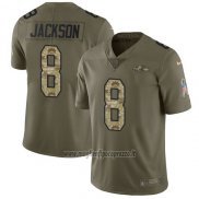 Maglia NFL Limited Baltimore Ravens 8 Lamar Jackson Stitched 2017 Salute To Service