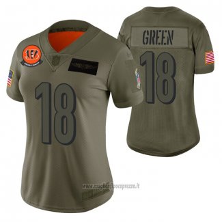 Maglia NFL Limited Donna Cincinnati Bengals A.j. Green 2019 Salute To Service Verde
