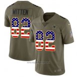 Maglia NFL Limited Donna Dallas Cowboys 82 Jason Witten Verde USA Flag Stitched 2017 Salute To Service