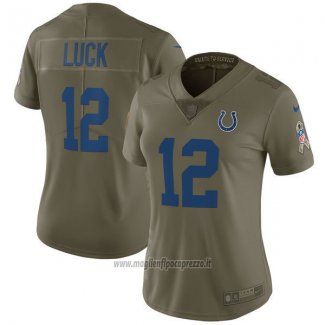 Maglia NFL Limited Donna Indianapolis Colts 12 Luck 2017 Salute To Service Verde
