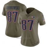 Maglia NFL Limited Donna New England Patriots 87 Gronkowski 2017 Salute To Service Verde