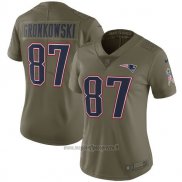 Maglia NFL Limited Donna New England Patriots 87 Gronkowski 2017 Salute To Service Verde