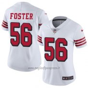 Maglia NFL Limited Donna San Francisco 49ers 56 Reuben Foster Bianco Rush Stitched Vapor Untouchable