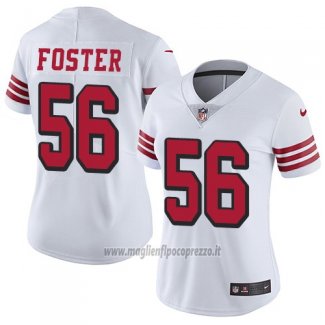Maglia NFL Limited Donna San Francisco 49ers 56 Reuben Foster Bianco Rush Stitched Vapor Untouchable