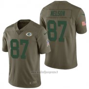 Maglia NFL Limited Green Bay Packers 87 Jordy Nelson 2017 Salute To Service Verde