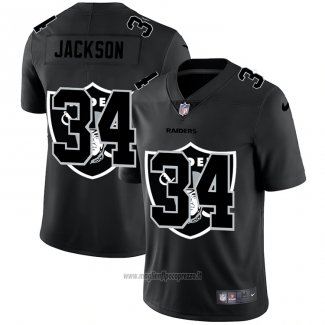 Maglia NFL Limited Las Vegas Raiders Jackson Logo Dual Overlap Nero