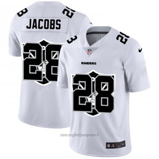 Maglia NFL Limited Las Vegas Raiders Jacobs Logo Dual Overlap Bianco