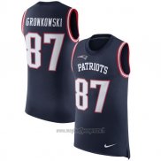 Maglia NFL Limited New England Patriots Senza Maniche 87 Gronkowski Blu