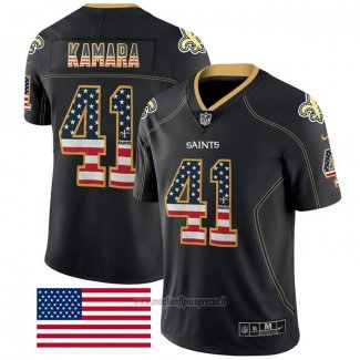 Maglia NFL Limited New Orleans Saints Alvin Kamara Rush USA Flag Nero