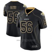 Maglia NFL Limited New Orleans Saints Demario Davis Saints Nero Color Rush 2018 Lights Out