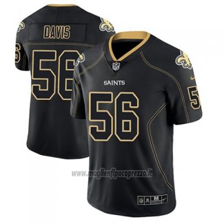 Maglia NFL Limited New Orleans Saints Demario Davis Saints Nero Color Rush 2018 Lights Out
