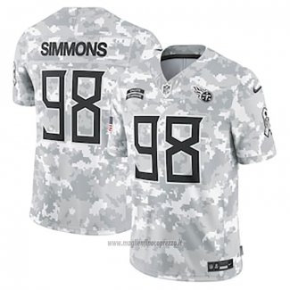 Maglia NFL Limited Tennessee Titans Jeffery Simmons 2024 Salute To Service Grigio