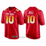 Maglia NFL Pro Bowl Kansas City Chiefs 10 Tyreek Hill AFC 2018 Rosso