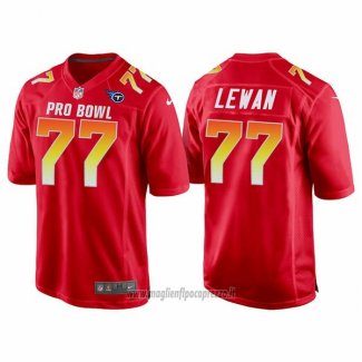 Maglia NFL Pro Bowl Tennessee Titans 77 Taylor Lewan AFC 2018 Rosso