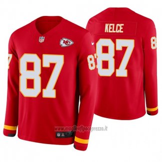 Maglia NFL Therma Manica Lunga Kansas City Chiefs Travis Kelce Rosso