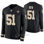 Maglia NFL Therma Manica Lunga New Orleans Saints Manti Te'o Nero