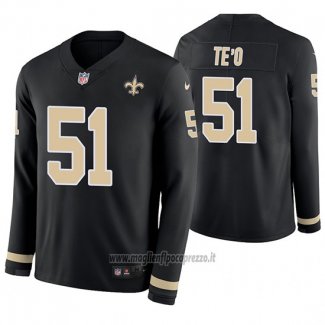 Maglia NFL Therma Manica Lunga New Orleans Saints Manti Te'o Nero