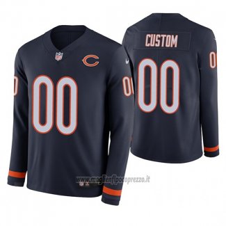 Maglia NFL Chicago Bears Personalizzate Blu Therma Manica Lunga