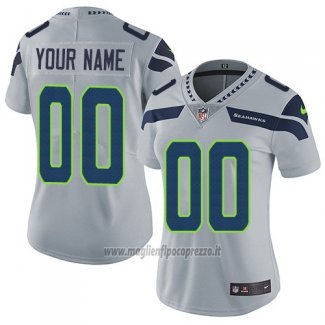Maglia NFL Donna Seattle Seahawks Personalizzate Grigio