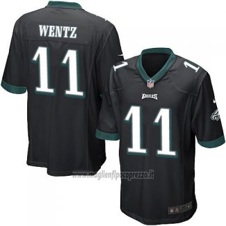 Maglia NFL Game Bambino Philadelphia Eagles Wentz Nero