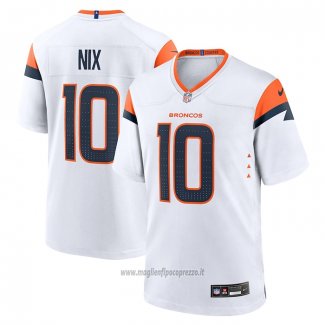 Maglia NFL Game Denver Broncos Bo Nix Bianco