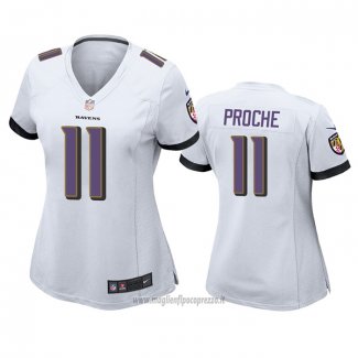 Maglia NFL Game Donna Baltimore Ravens James Proche Bianco