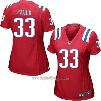 Maglia NFL Game Donna New England Patriots Faulk Rosso