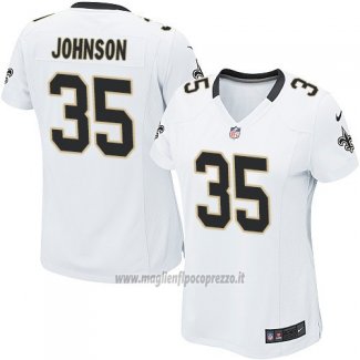 Maglia NFL Game Donna New Orleans Saints Johnson Bianco