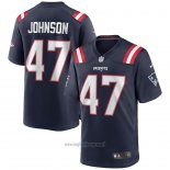 Maglia NFL Game New England Patriots Jakob Johnson Blu