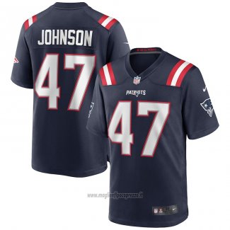 Maglia NFL Game New England Patriots Jakob Johnson Blu