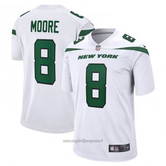 Maglia NFL Game New York Jets Elijah Moore Bianco