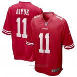 Maglia NFL Game San Francisco 49ers Brandon Aiyuk 11 Rosso