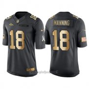 Maglia NFL Gold Anthracite Denver Broncos Manning Salute To Service 2016 Nero