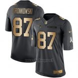 Maglia NFL Gold Anthracite New England Patriots Gronkowski Salute To Service 2016 Nero