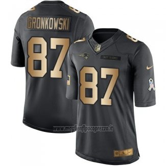 Maglia NFL Gold Anthracite New England Patriots Gronkowski Salute To Service 2016 Nero