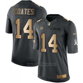 Maglia NFL Gold Anthracite Pittsburgh Steelers Coates Salute To Service 2016 Nero