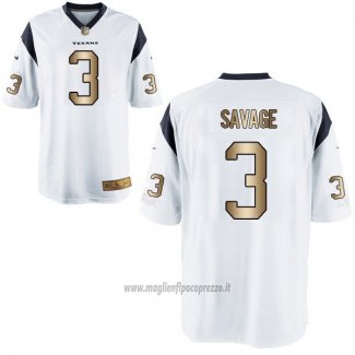 Maglia NFL Gold Game Houston Texans Savage Bianco