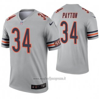 Maglia NFL Legend Chicago Bears 34 Walter Payton Inverted Grigio