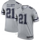 Maglia NFL Legend Dallas Cowboys 21 Ezekiel Elliott Inverted Grigio