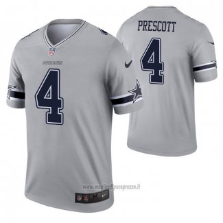 Maglia NFL Legend Dallas Cowboys Dak Prescott Inverted Grigio