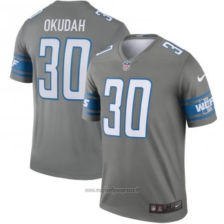 Maglia NFL Legend Detroit Lions Jeff Okudah Grigio