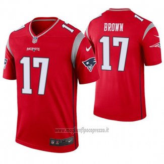 Maglia NFL Legend New England Patriots 17 Antonio Brown Inverted Rosso