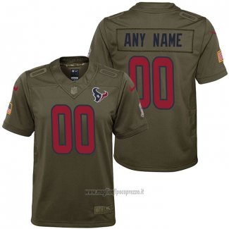 Maglia NFL Limited Bambino Houston Texans Personalizzate Salute To Service Verde