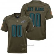 Maglia NFL Limited Bambino Philadelphia Eagles Personalizzate Salute To Service Verde