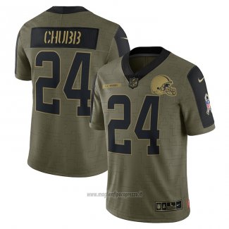 Maglia NFL Limited Cleveland Browns Nick Chubb 2021 Salute To Service Verde