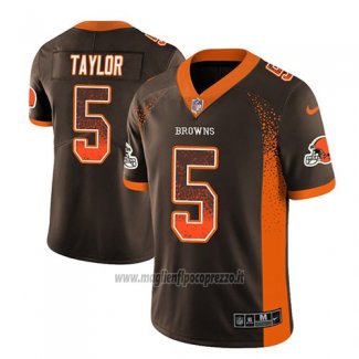 Maglia NFL Limited Cleveland Browns Tyrod Taylor Marrone 2018 Rush Drift Fashion